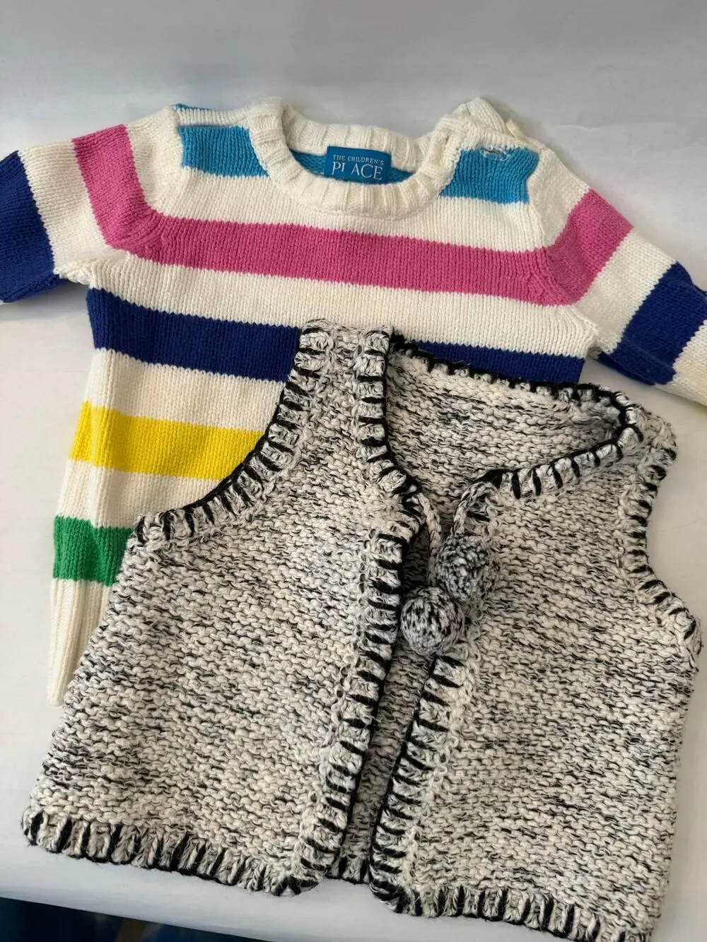 12M Rainbow Striped Sweater Sweater and Nordic Vest